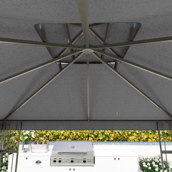 Rootz 3x3m Garden Pavilion - Gazebo - Udendørs husly - UV30+ Beskyttelse - Forbedrer luftstrømmen - 298 cm x 298 cm x 279 cm