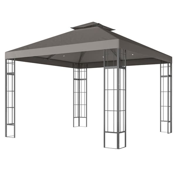 Rootz 3x3m Garden Pavilion - Gazebo - Udendørs husly - UV30+ Beskyttelse - Forbedrer luftstrømmen - 298 cm x 298 cm x 279 cm
