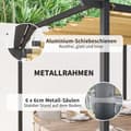 Miniatyrbild 5 av 10: Rootz 3x3m Garden Pergola - Justerbart soltak - Metallram - UPF30+ Skydd - Perfekt för terrass - 300 cm x 300 cm x 227cm