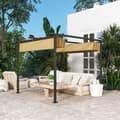 Miniatyrbild 9 av 10: Rootz 3x3m Garden Pergola - Justerbart soltak - Metallram - UPF30+ Skydd - Perfekt för terrass - 300 cm x 300 cm x 227cm