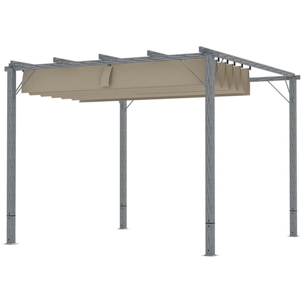 Rootz 3x3m puutarha Pergola - Terassi katto - Paviljonki - UV -suoja - alumiinirunko - 299 cm x 296cm x 232 cm