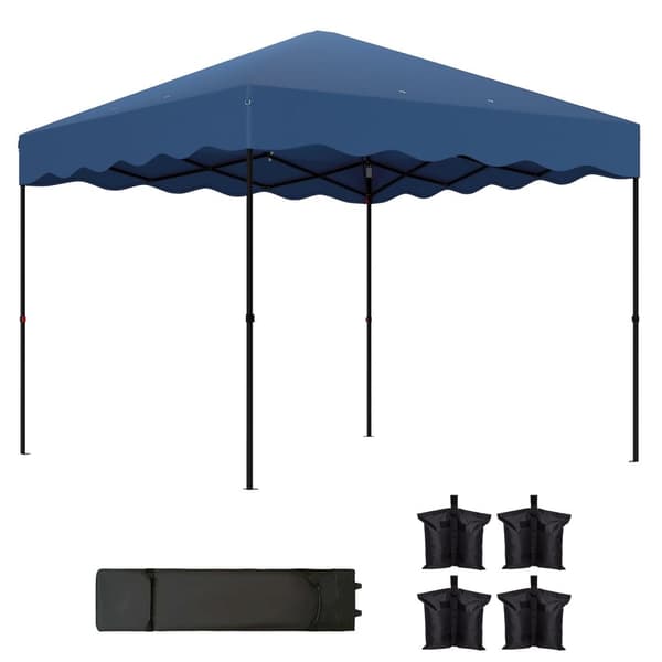 Rootz 3x3m pop -up pavilion - trädgårdstält - höjdjusterbar - UPF50+ UV -skydd - 297x297x287cm - 6-9 personer - blå - rullväska ingår