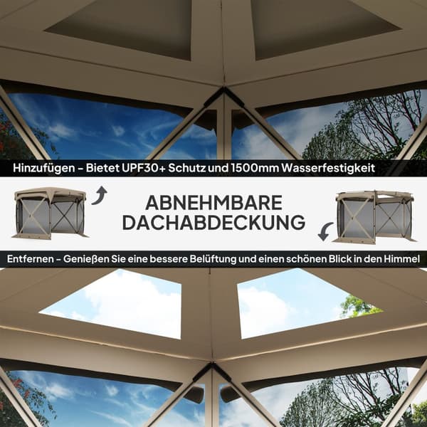 Rootz 3 x 3,5 pop -up havetelt - pavillon - Gazebo - UPF30+ beskyttelse - 345 cm x 300 cm x 210 cm