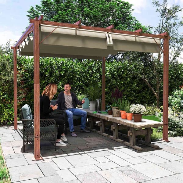 ROOTZ 3X3 M Garden Pergola - Terrasse baldakin - gårdhaveafdækning - UPF30+ solbeskyttelse - aluminiumsramme - 299x296x232 cm