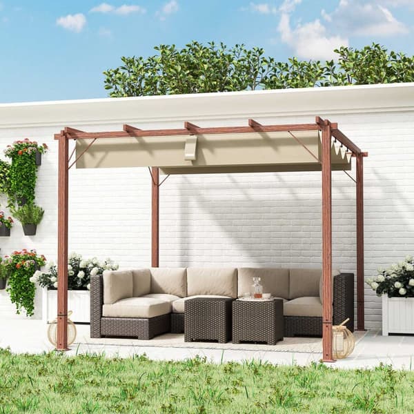 ROOTZ 3X3 M Garden Pergola - Terrasse baldakin - gårdhaveafdækning - UPF30+ solbeskyttelse - aluminiumsramme - 299x296x232 cm