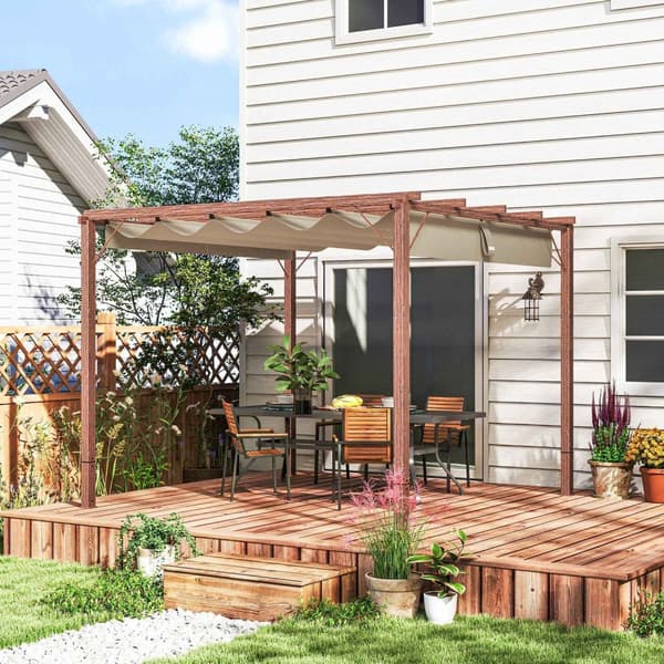 ROOTZ 3X3 M Garden Pergola - Terrasse baldakin - gårdhaveafdækning - UPF30+ solbeskyttelse - aluminiumsramme - 299x296x232 cm