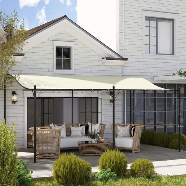 Rootz 3 x 5m Pergola - Havehylle - Udendørs baldakin - Vandtæt tarpaulin - Metalramme - 491 cm x 298 cm x 200/253 cm