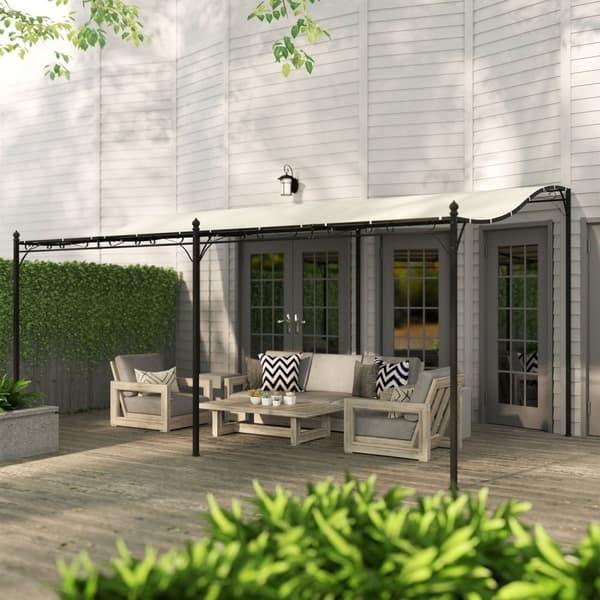 Rootz 3 x 5m Pergola - Havehylle - Udendørs baldakin - Vandtæt tarpaulin - Metalramme - 491 cm x 298 cm x 200/253 cm