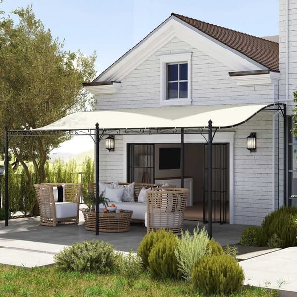 Rootz 3 x 5m Pergola - Havehylle - Udendørs baldakin - Vandtæt tarpaulin - Metalramme - 491 cm x 298 cm x 200/253 cm