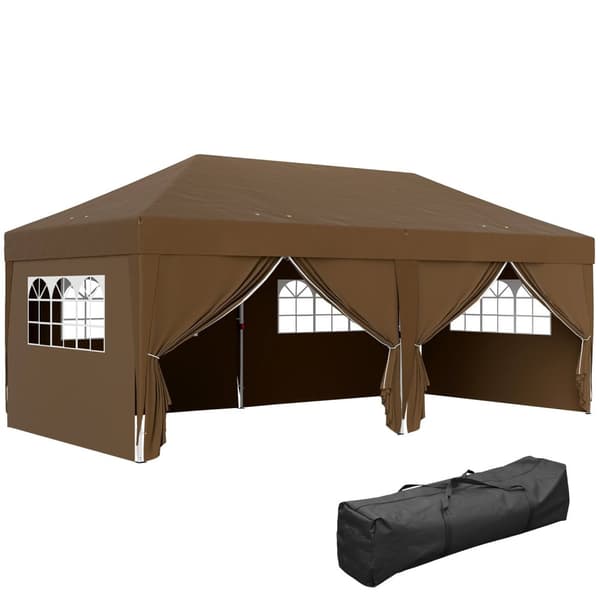 Rootz 3x6m Garden Pavilion - utomhusfällbart tält - Portabelt tak - UV & vattentätt skydd - 590 cm x 295 cm x 285 cm