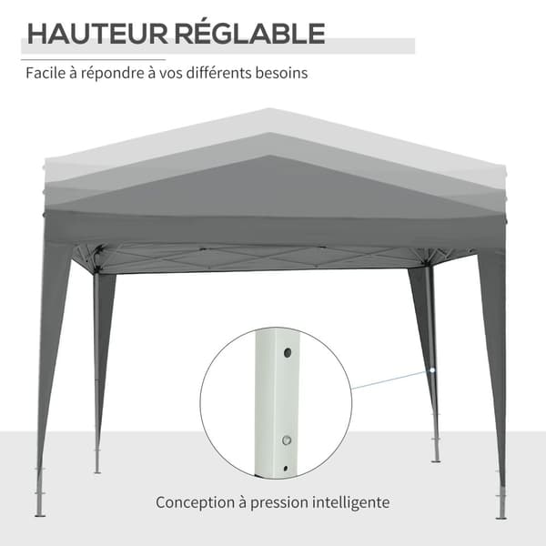 Rootz 3x3m Pavilion Party Tent - Folding Canopy - Event Marquee - Easy Assembly - 295 cm x 295 cm x 258 cm