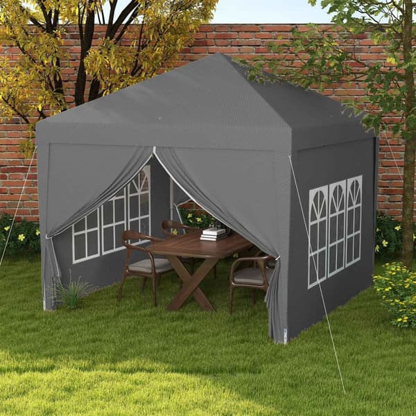 Rootz 3x3m Pavilion Party Tent - Folding Canopy - Event Marquee - Easy Assembly - 295 cm x 295 cm x 258 cm