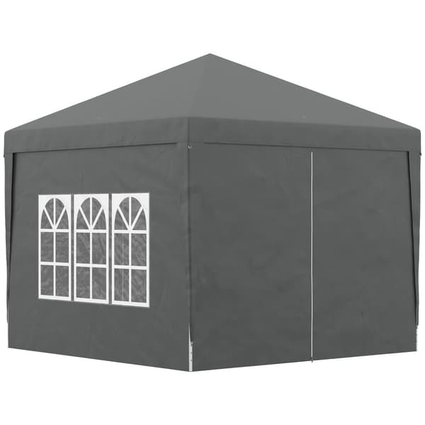 Rootz 3x3m Pavilion Party Tent - Folding Canopy - Event Marquee - Easy Assembly - 295 cm x 295 cm x 258 cm