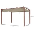 Pikkukuva 3 / 10: Rootz 3x4m Garden Pergola - Säädettävä terassi katto - Ulkopaviljonki - UPF30+ Auringonsuojaus - 382x300x232cm