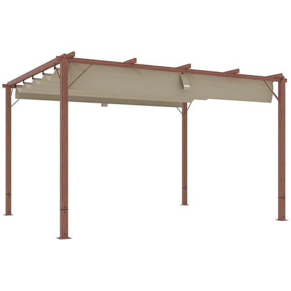 Rootz 3x4m Garden Pergola - Säädettävä terassi katto - Ulkopaviljonki - UPF30+ Auringonsuojaus - 382x300x232cm