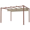 Pikkukuva 1 / 10: Rootz 3x4m Garden Pergola - Säädettävä terassi katto - Ulkopaviljonki - UPF30+ Auringonsuojaus - 382x300x232cm