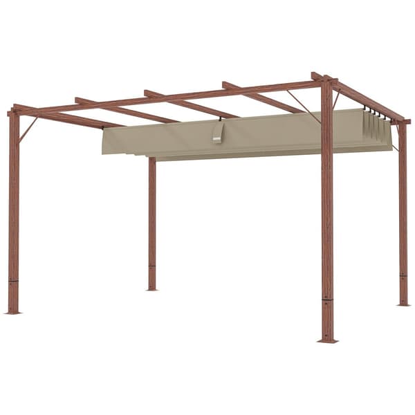 Rootz 3x4m Garden Pergola - Säädettävä terassi katto - Ulkopaviljonki - UPF30+ Auringonsuojaus - 382x300x232cm