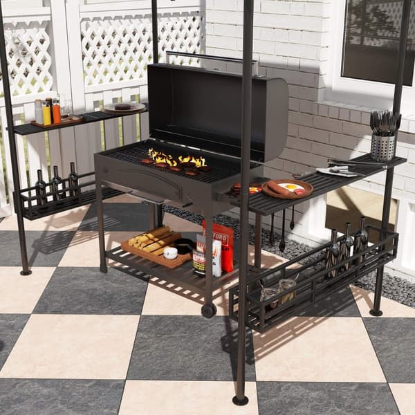 Rootz BBQ -tält - Grill -Zelt - Garden Pavilion - Luftcirkulation - 240 cm x 150 cm x 257 cm