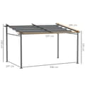 Miniatyrbillede 3 af 11: Rootz mørkegrå pergola - Terrasse Tag - Udtrækkelig baldakin - Sol og skygge - 3,97 m x 2,95 m x 2,3 m