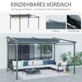Miniatyrbillede 5 af 11: Rootz mørkegrå pergola - Terrasse Tag - Udtrækkelig baldakin - Sol og skygge - 3,97 m x 2,95 m x 2,3 m