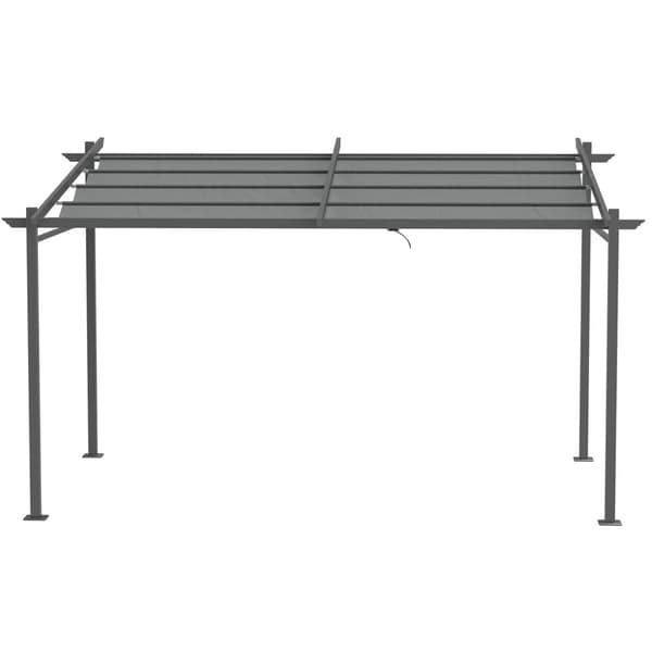 Rootz mørkegrå pergola - Terrasse Tag - Udtrækkelig baldakin - Sol og skygge - 3,97 m x 2,95 m x 2,3 m