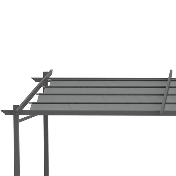 Rootz mørkegrå pergola - Terrasse Tag - Udtrækkelig baldakin - Sol og skygge - 3,97 m x 2,95 m x 2,3 m