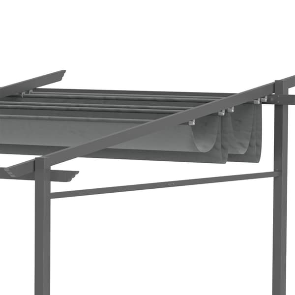 Rootz mørkegrå pergola - Terrasse Tag - Udtrækkelig baldakin - Sol og skygge - 3,97 m x 2,95 m x 2,3 m