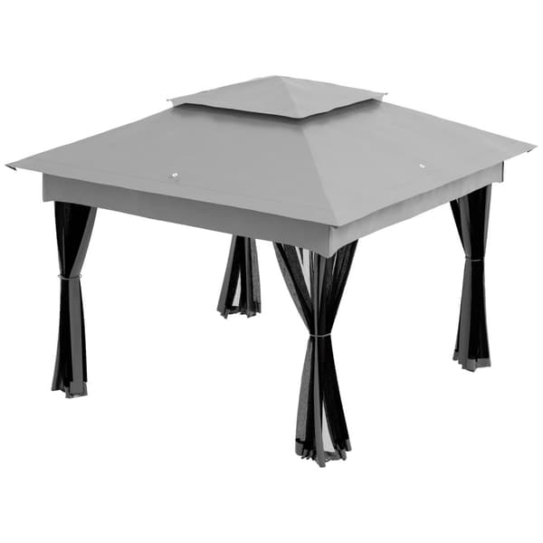 Rootz Foldbar havepaviljong - Pop -up Gazebo - Udendørs telt - Vandtæt & UV -beskyttelse - 3,25 m x 3,25 m x 2,7 m med myggenet