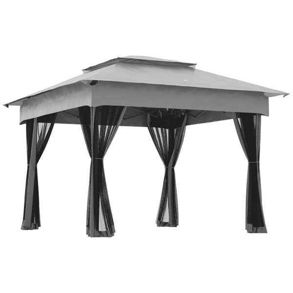 Rootz Foldbar havepaviljong - Pop -up Gazebo - Udendørs telt - Vandtæt & UV -beskyttelse - 3,25 m x 3,25 m x 2,7 m med myggenet