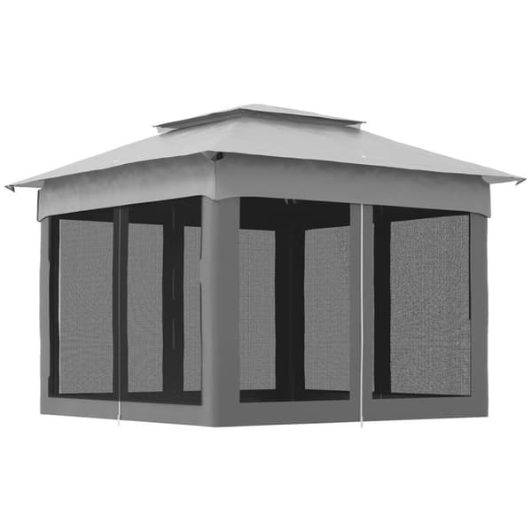 Rootz Foldbar havepaviljong - Pop -up Gazebo - Udendørs telt - Vandtæt & UV -beskyttelse - 3,25 m x 3,25 m x 2,7 m med myggenet