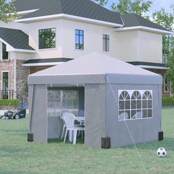 Rootz Foldble Garden Pavilion - Party Telt - Event Canopy - UV -suojaus 30+ - 298 cm x 298cm x 288cm - Sisältää kuljetuslaukun