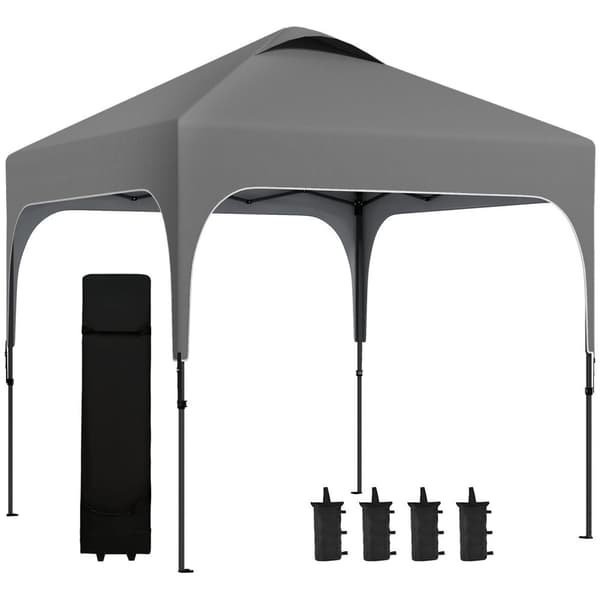 Rootz sammenfoldelig pop -up haven pavillon - udendørs husly - festtelt - UV -beskyttelse - 253 cm x 253 cm x 268 cm - Inkluderer transportpose