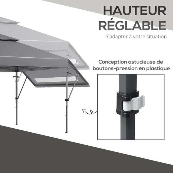 Rootz Foldbar Garden Pavilion - Pop -Up Tält - utomhusskydd - UV -skydd - 500 cm x 300 cm x 290 cm