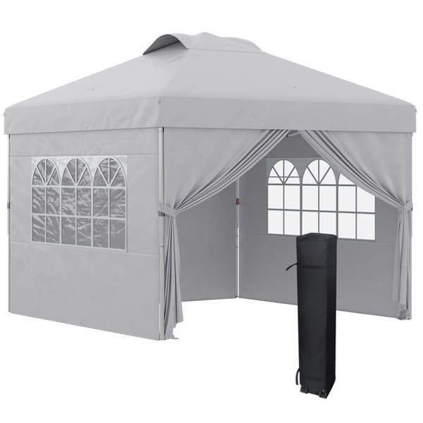Rootz Foldble Pop -Up Party -teltta - Gazebo - Canopy - UV30+ Suojaus - 297 cm x 297cm x 284 cm säädettävillä sivuseinämillä ja kannettavalla rullapus