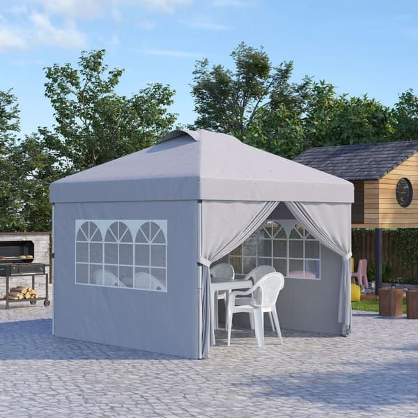 Rootz Foldble Pop -Up Party -teltta - Gazebo - Canopy - UV30+ Suojaus - 297 cm x 297cm x 284 cm säädettävillä sivuseinämillä ja kannettavalla rullapus