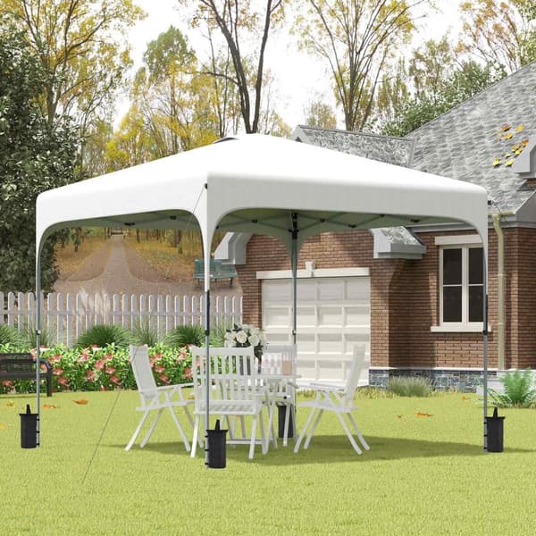 Rootz Foldble Garden Pavilion - Pop -up -teltta - UV -suojakatos - Korkeuden säädettävä - 3x3m teräsrunko - 253x253x268cm