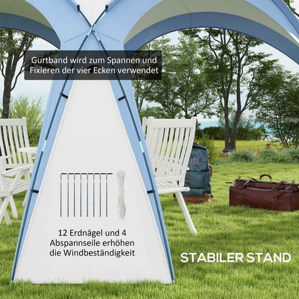 Rootz Event Shelter Pavilion - Garden Telt - Udendørs dækning - Vandafvisende - 350 cm x 350 cm x 222 cm