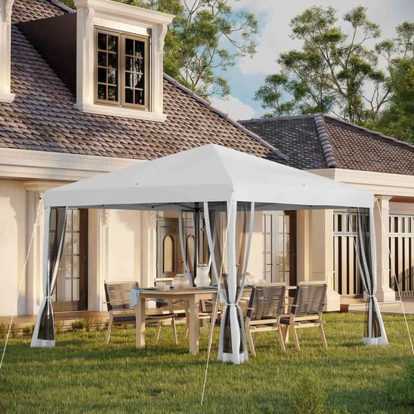 Rootz folding paviljongtält - vikningstält - trädgårdspaviljong - vattenavvisande tak - 2,96 m x 2,96 m x 2,65 m