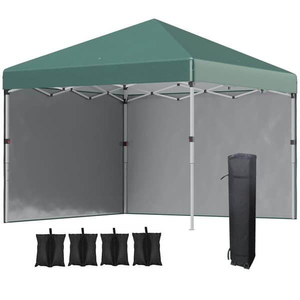 Rootz Folding Pavilion - Pop -Up -telt - Garden Gazebo - UV -beskyttelse - 3m x 3m x 2,88 m - Rustfrit stålramme - Grøn