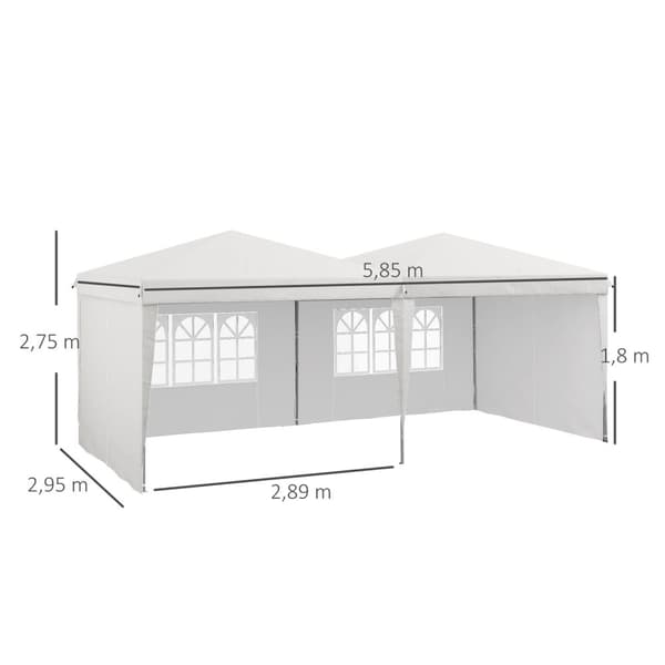 Rootzin taittopaviljonkiteltta - Ulkoilutapahtumakatos - Korkeus säädettävä teltta - UV -suoja - 585 cm x 295 cm x 275 cm