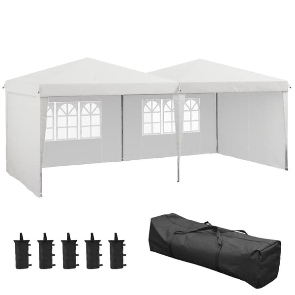Rootzin taittopaviljonkiteltta - Ulkoilutapahtumakatos - Korkeus säädettävä teltta - UV -suoja - 585 cm x 295 cm x 275 cm