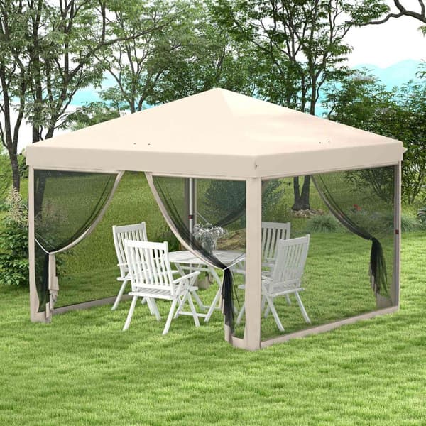 Rootz Garden Pavilion - Pop -Up Pavilion - vattentät kolonialstiltält - Lätt montering - 3L x 3B x 2,65 timmar