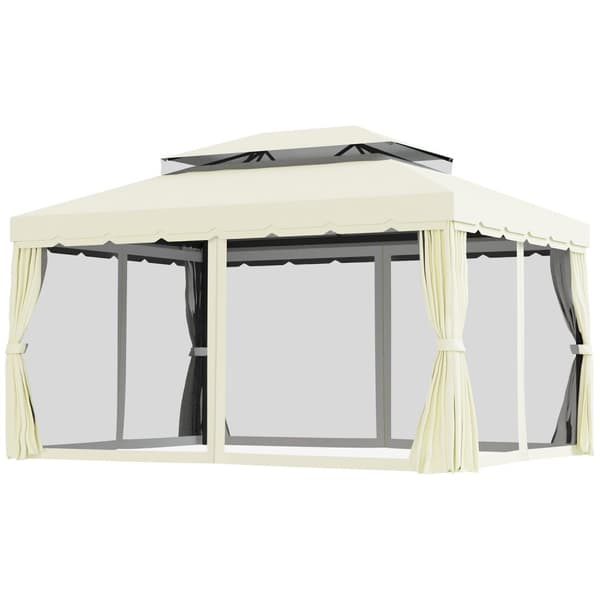 Rootz Garden Pavilion Barnum - Patio Canopy - Ulkoilma huvimaja - Suojaus auringolta ja hyönteisiä - 390 cm x 290cm x 270cm