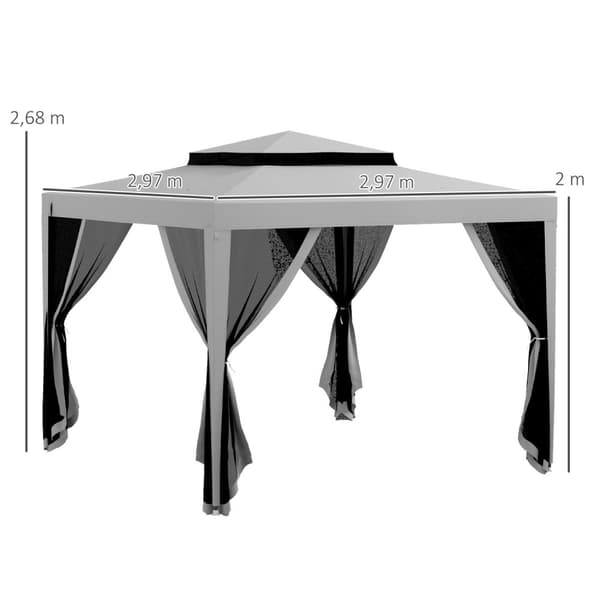 Rootz Garden Pavilion - Udendørs baldakin - Begivenhedshus - Mosquito Protection - 3LX3BX2.68HM