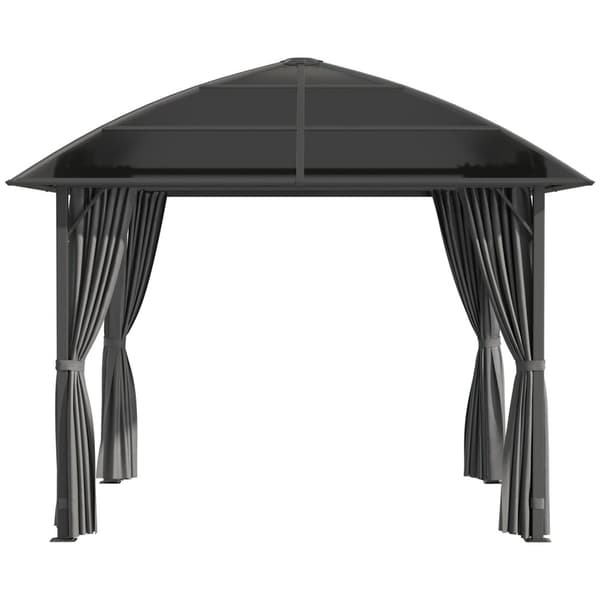 Rootz Garden Pavilion - aluminiumstruktur - polykarbonattak - Vattentät UV -skydd - 305 cm x 305 cm x 270 cm