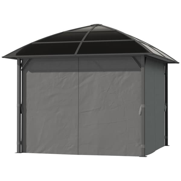 Rootz Garden Pavilion - aluminiumstruktur - polykarbonattak - Vattentät UV -skydd - 305 cm x 305 cm x 270 cm