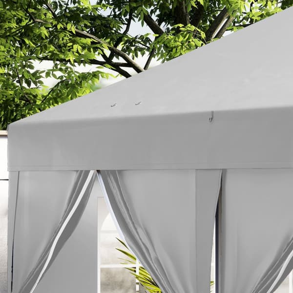 Rootz Garden Pavilion - Outdoor Folding Pavilion - Pop -Up Event Tent - UV Protection - 590 cm x 295 cm x 285 cm - grå