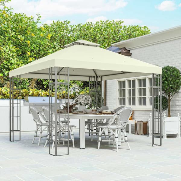 Rootz Garden Pavilion - Gazebo - Udendørs baldakin - UV30+ Beskyttelse - 3x3m - Hvid