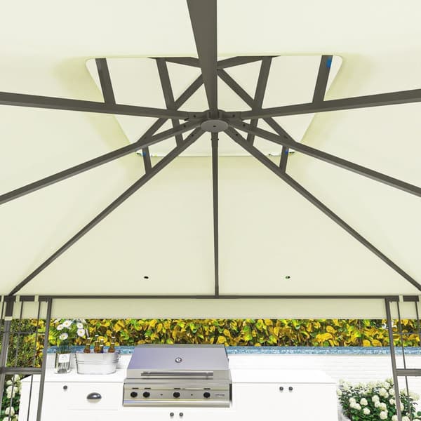 Rootz Garden Pavilion - Gazebo - Udendørs baldakin - UV30+ Beskyttelse - 3x3m - Hvid
