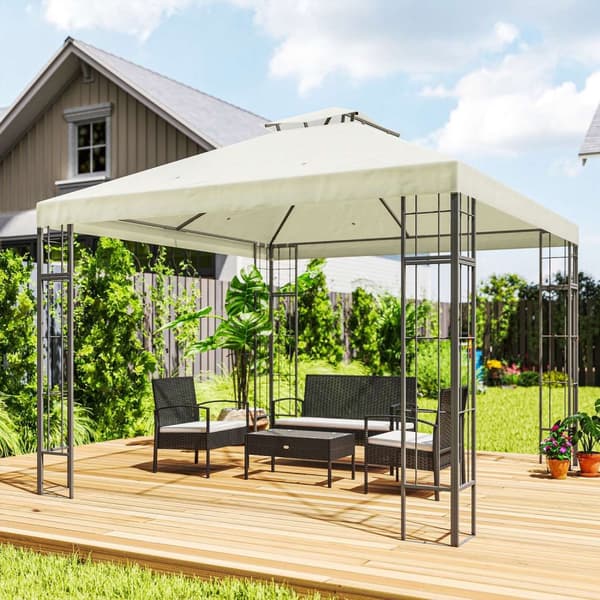 Rootz Garden Pavilion - Gazebo - Udendørs baldakin - UV30+ Beskyttelse - 3x3m - Hvid